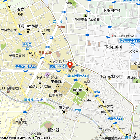 タイヤ館 高津付近の地図